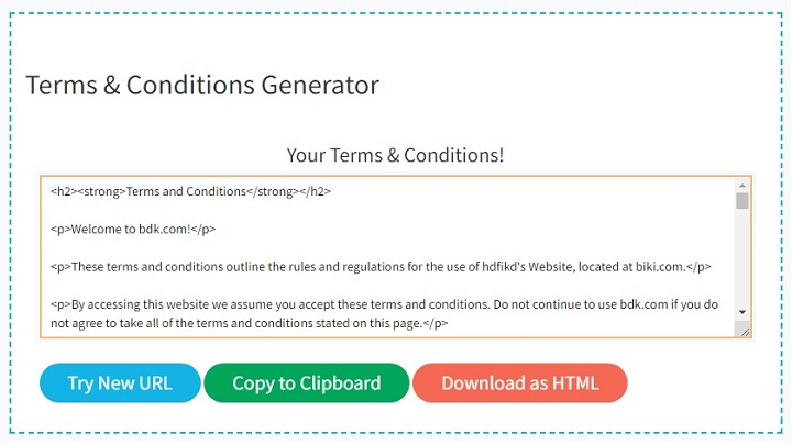 terms of service generator